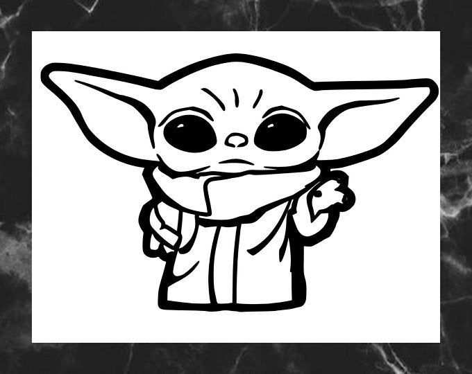 Pin By Mari On Baby Yoda In 2020 Yoda Decals Yoda Drawing Star