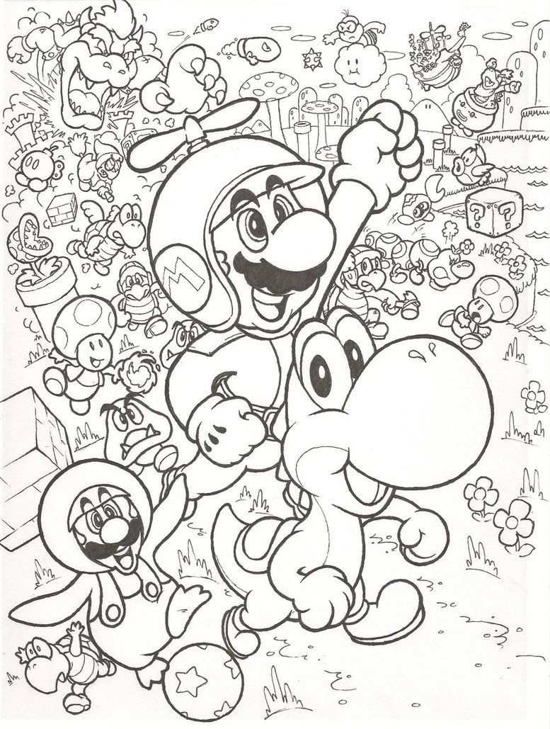 Leuke Kleurplaat Met Mario With Images Mario Coloring Pages