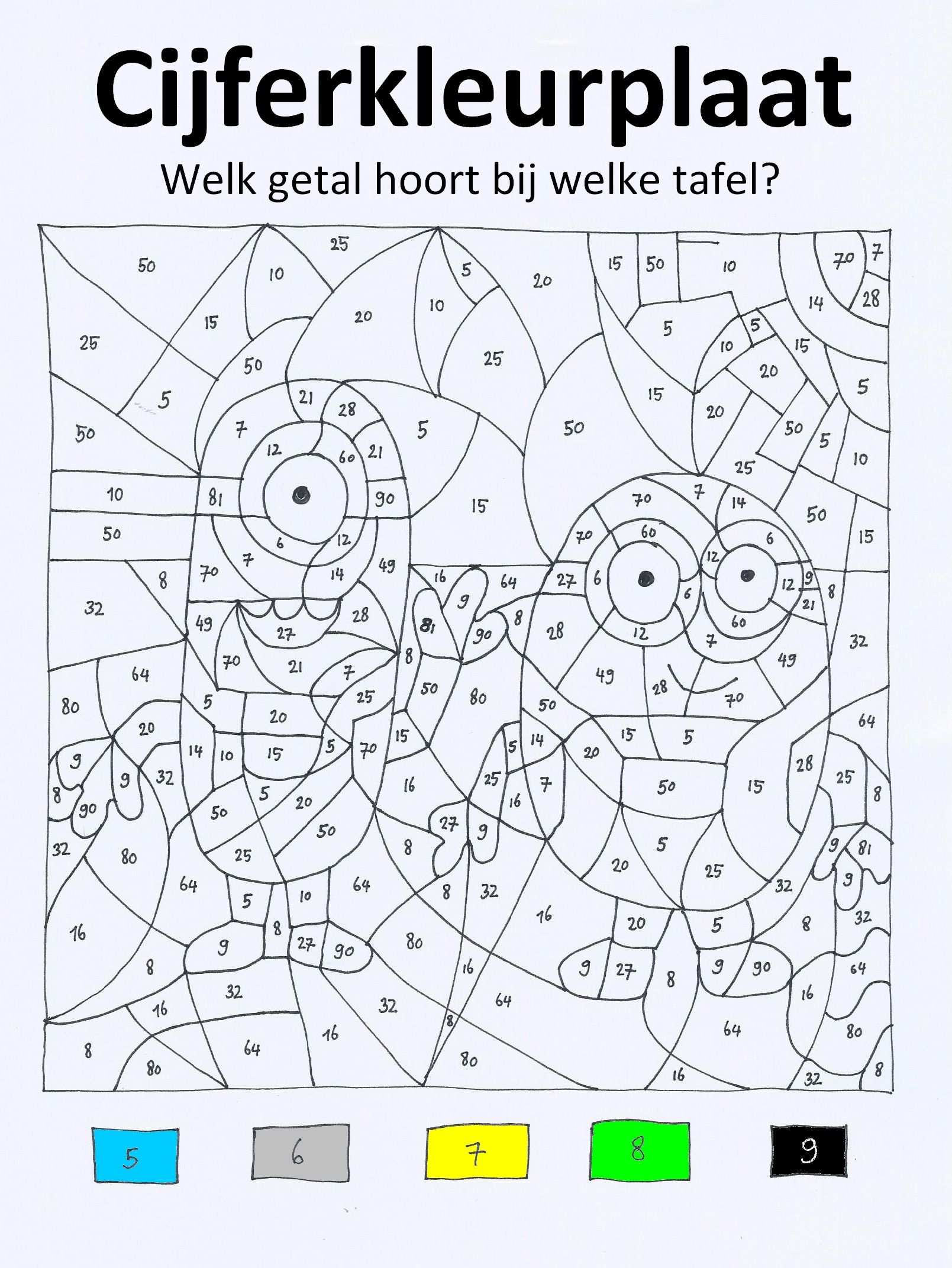 Tafelsommen Kleurplaat Tafel Kleurplaat Groep 4