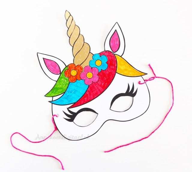 Unicorn Kleurplaat Eenhoorn Masker