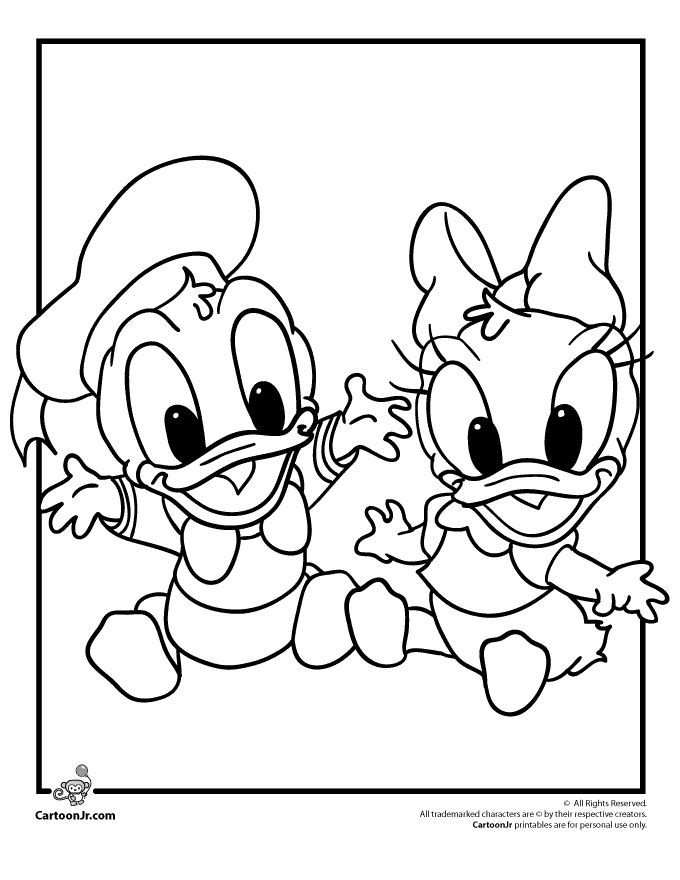 Donald Duck En Katrien Als Baby Kleurplaat