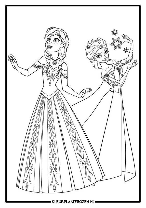 Kleurplaat Anna En Elsa