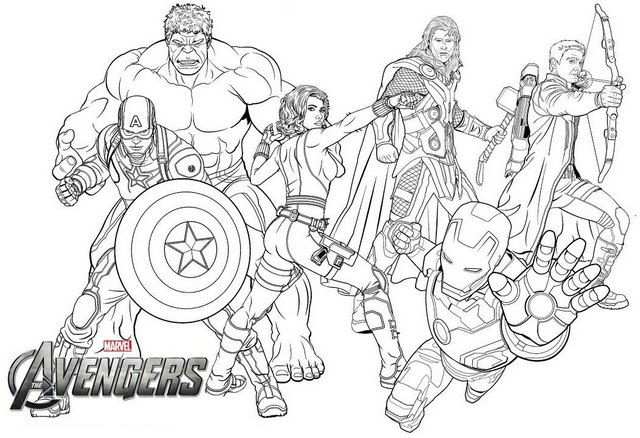 Kleurplaat Avengers Thor