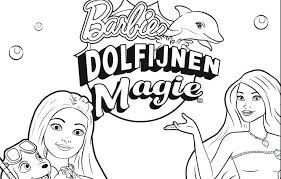 Kleurplaat Barbie Dolfijnen