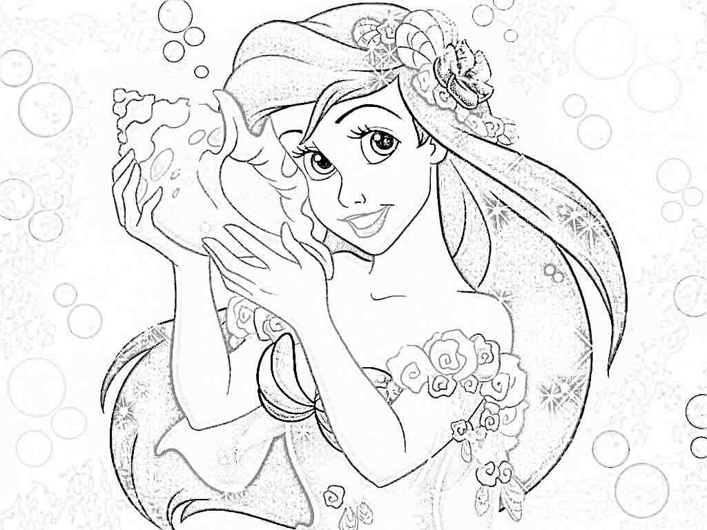 Kleurplaat Disney Prinses Ariel
