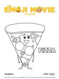 Kleurplaat Emoji Pizza