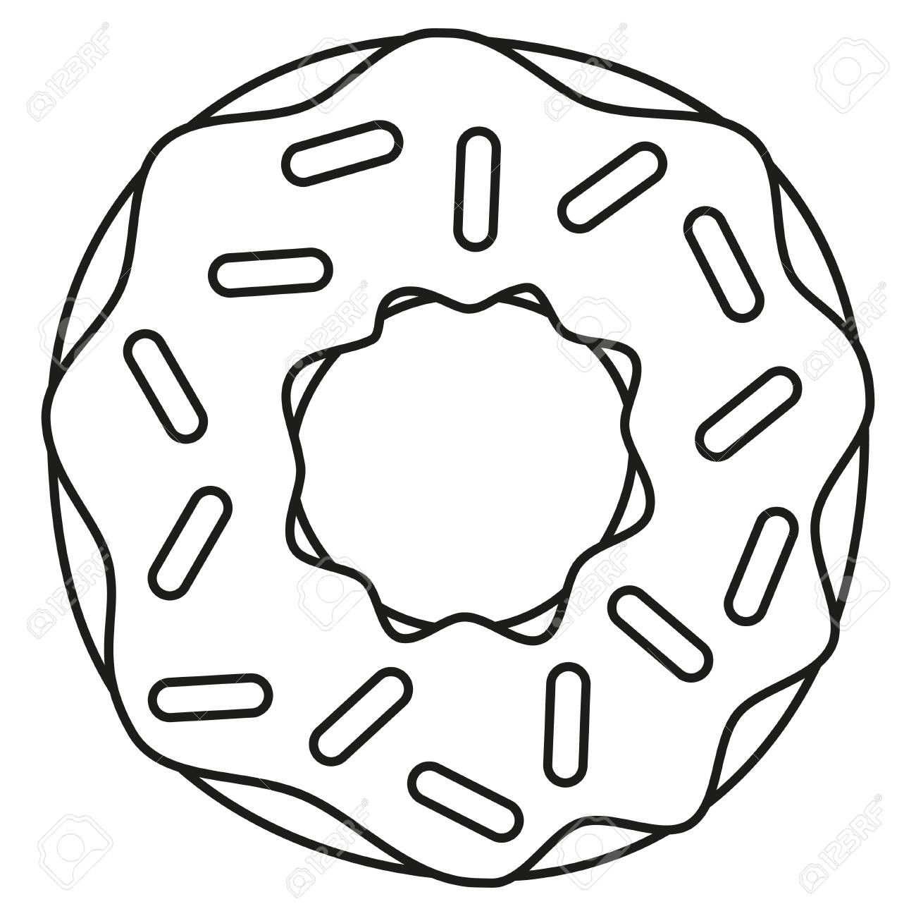 Kleurplaat Eten Donut