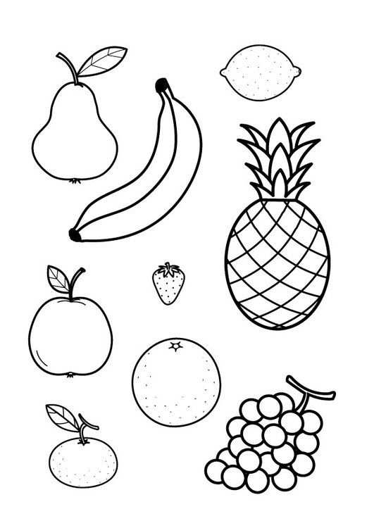 Kleurplaat Fruit Moeilijk