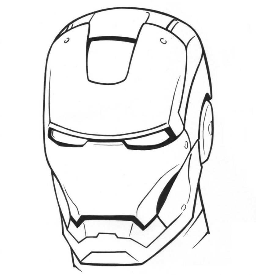 Kleurplaat Iron Man Masker