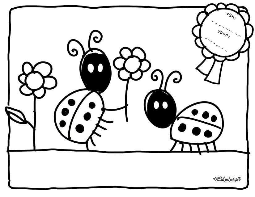Kleurplaat Ladybug