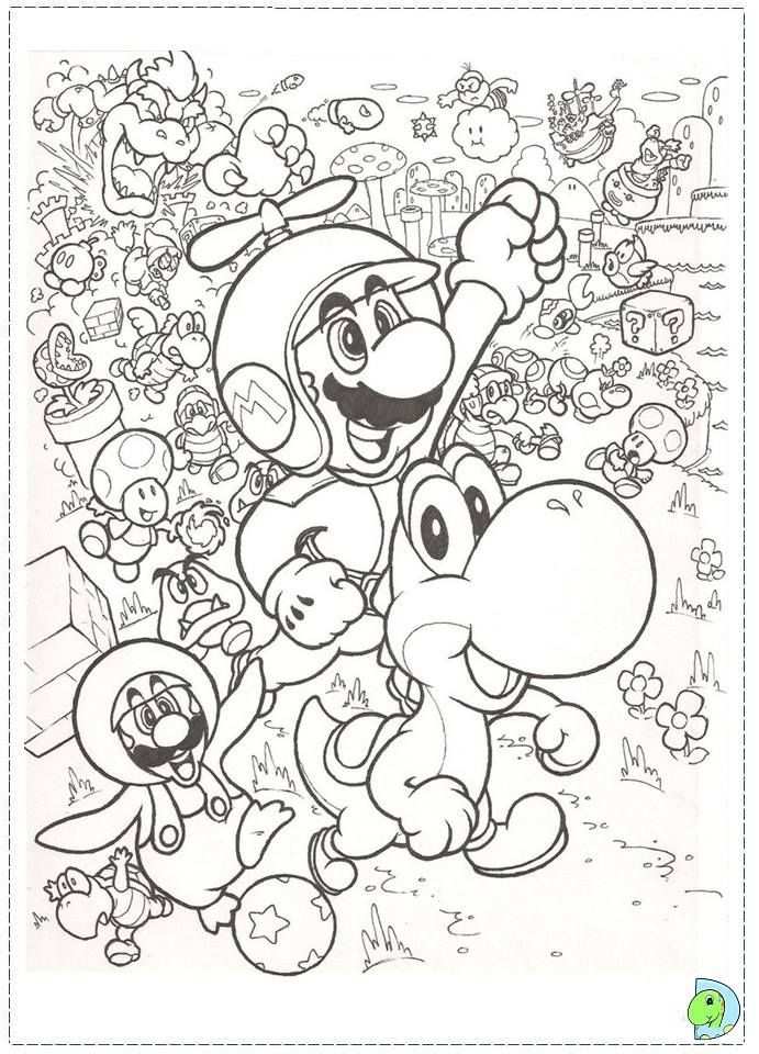 Kleurplaat Mario Bros Wii