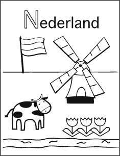 Kleurplaat Nederlandse Vlag