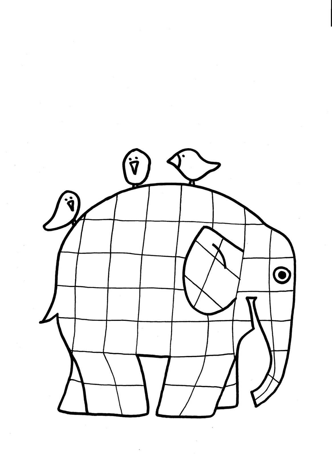 Kleurplaat Olifant Elmer