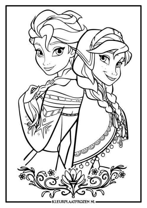 Kleurplaat Prinses Elsa En Anna