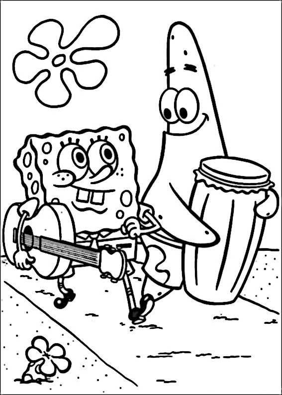 Kleurplaat Spongebob En Patrick