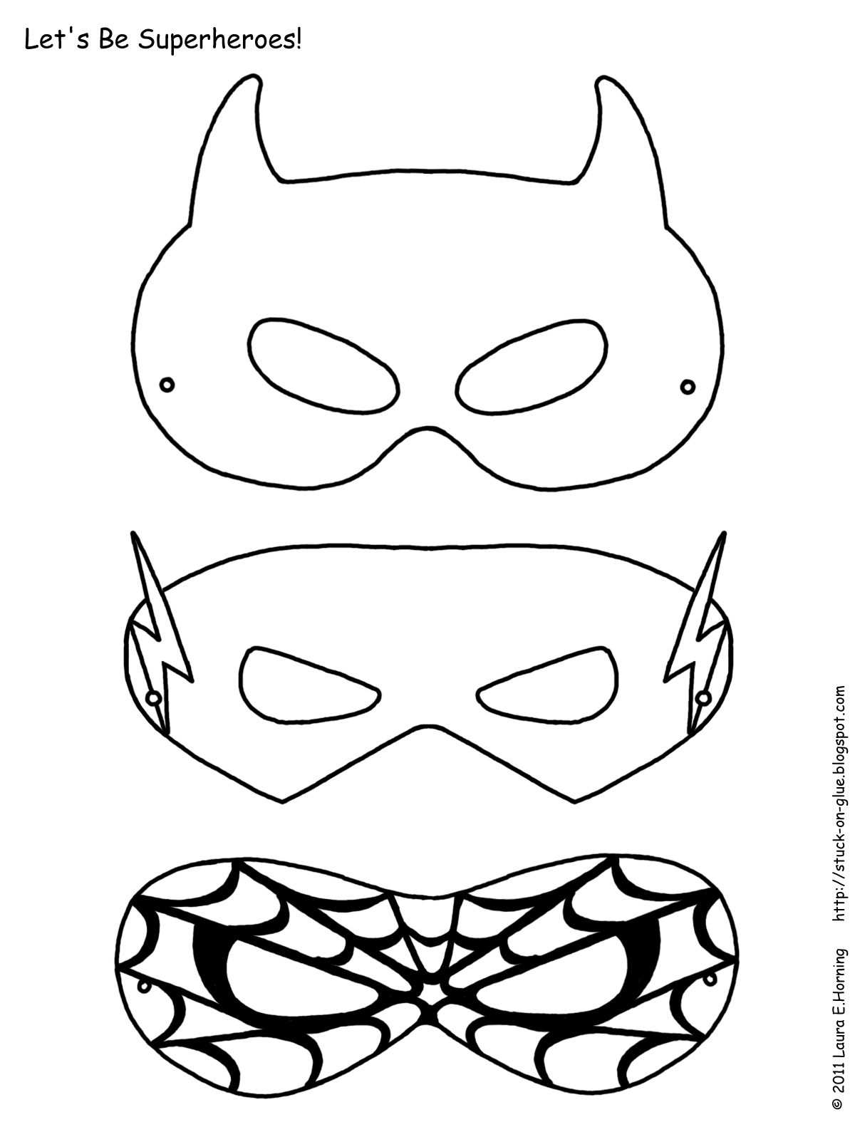 Kleurplaat Superhelden Masker