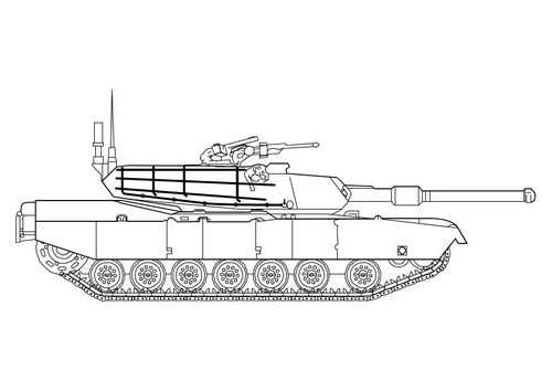 Kleurplaat Tiger Tank