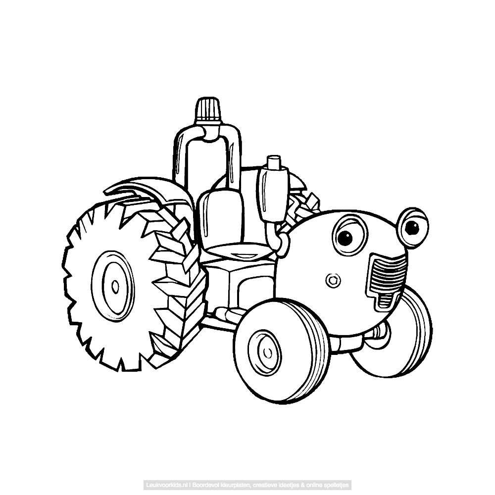 Kleurplaat Tractor