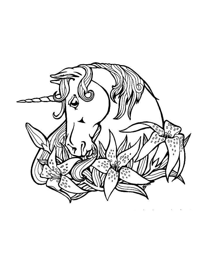 Kleurplaat Unicorn Mandala