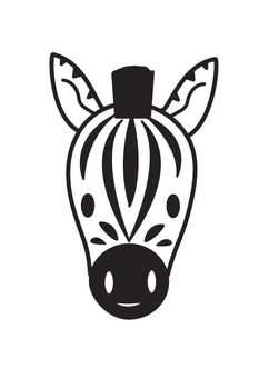 Kleurplaat Zebra Kop
