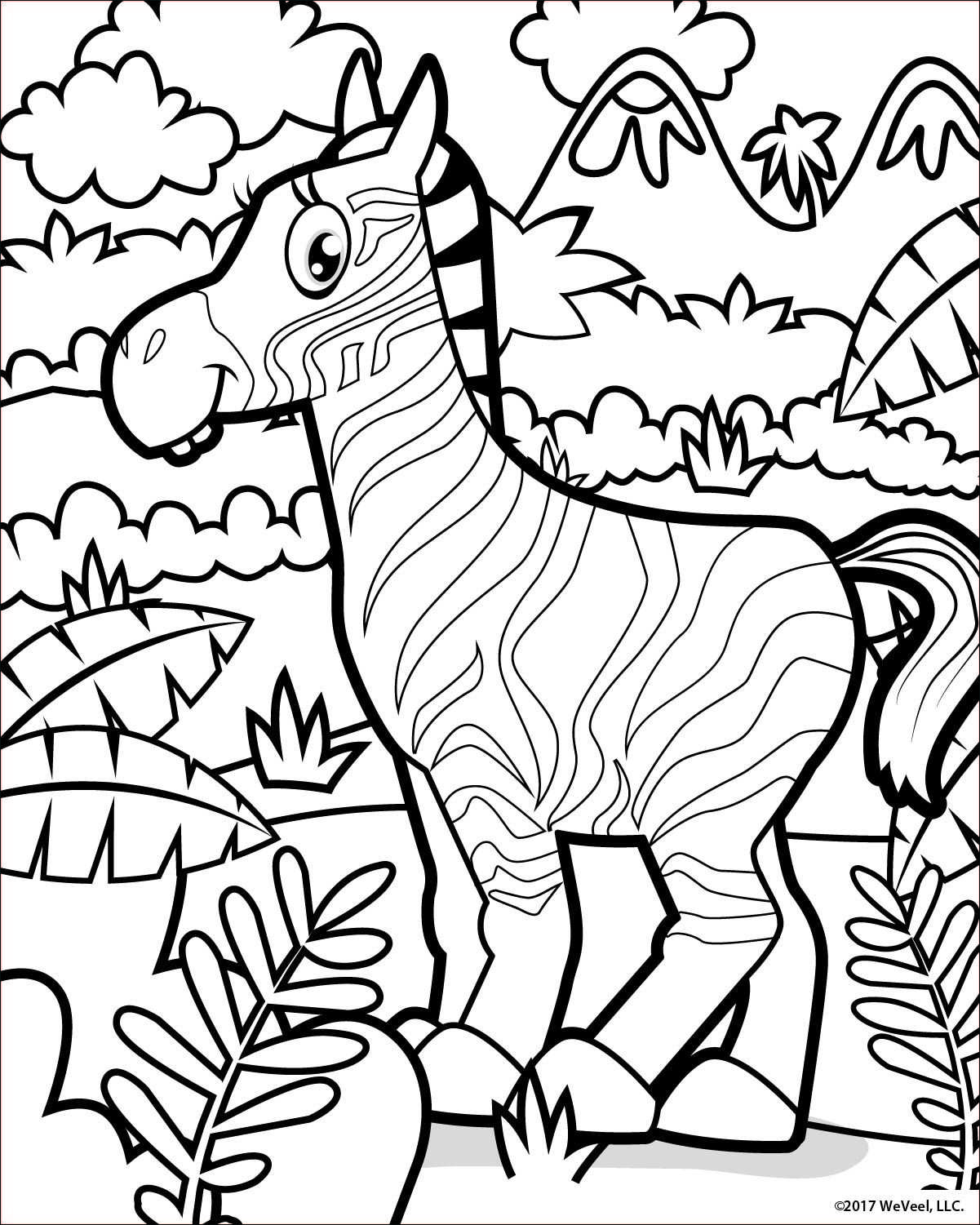 Kleurplaat Zebra