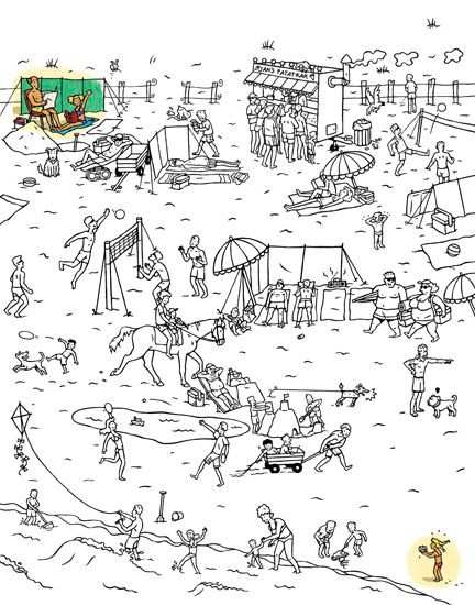 Kleurplaat Zomer Strand