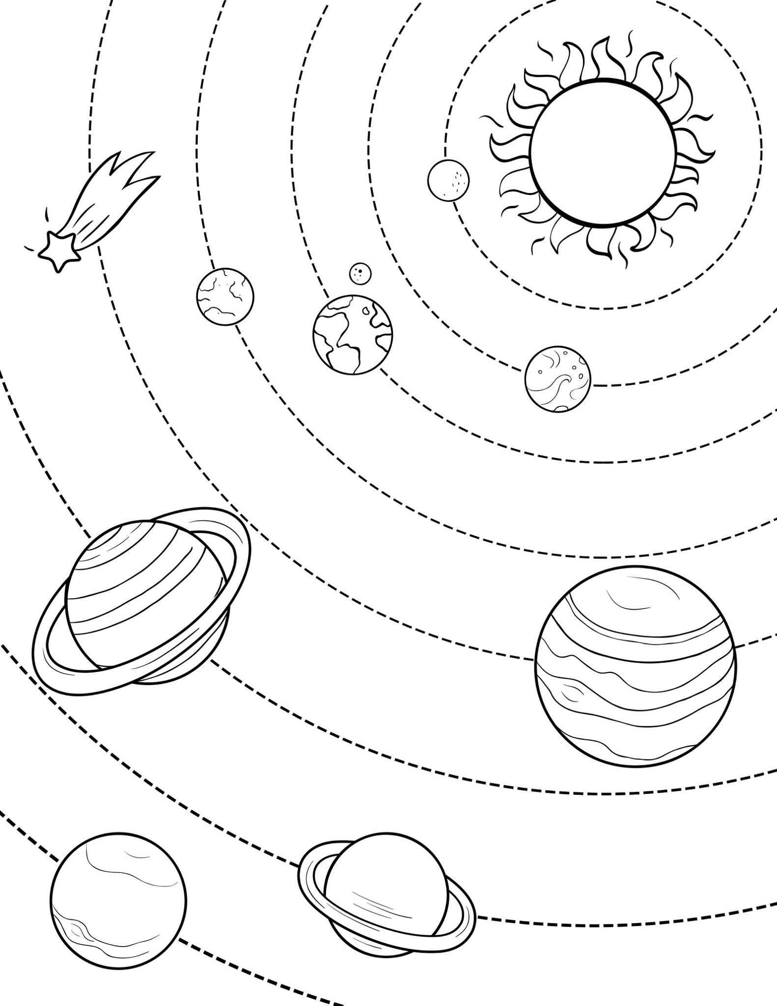 Kleurplaat Zonnestelsel