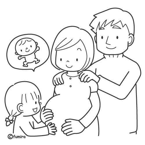 Kleurplaat Zwangere Vrouw