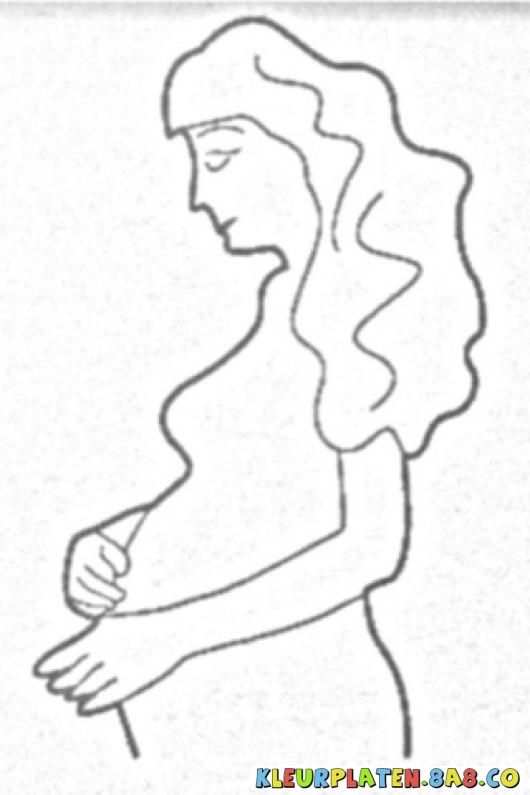 Kleurplaat Zwangerschap
