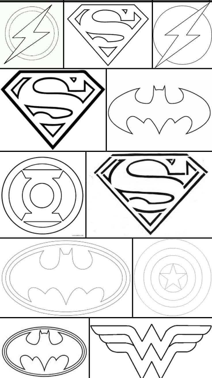 Superhelden Logo Kleurplaat